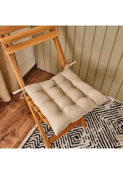 Soft Traum Sandalye Minderi - Bej - 40x40 cm