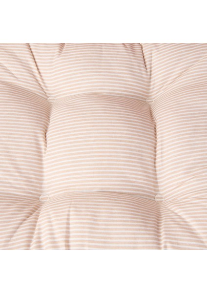 Soft Palm Breeze Ince Çizgili Sandalye Minderi - Ekru / Bej - 43X43 cm fırsatları