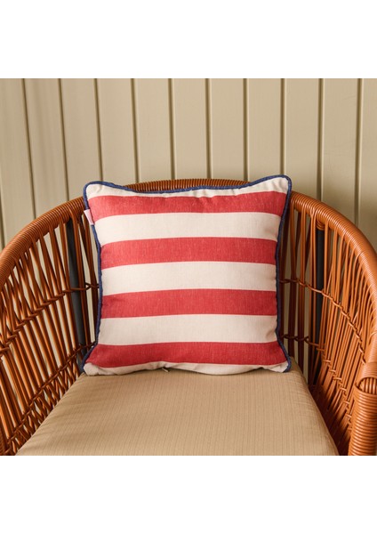 Soft Nautical Fun Çizgili Kırlent - Lacivert / Kırmızı - 40X40 cm fiyatları