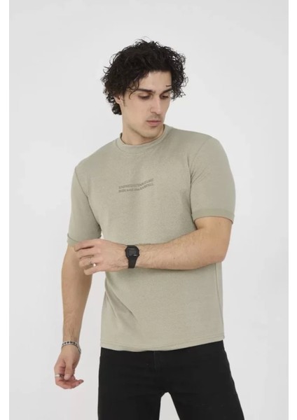 Unisex Bisiklet Yaka Slim Fit T-Shirt- Açık Yeşil modelleri