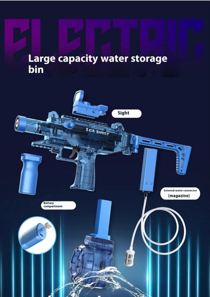 Yaz Su Oyunu Elektrikli Su Tabancası Çocuk Oyuncakları Otomatik Püskürtme Sürekli Yüksek Basınçlı Güçlü Çekim Uzun Menzilli (Yurt Dışından) fırsatları