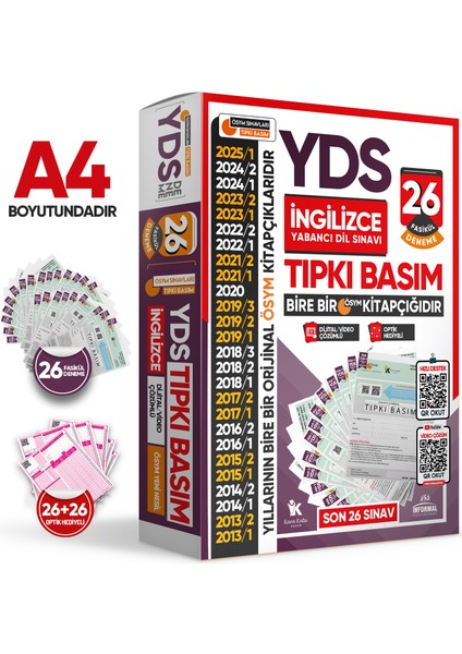2025 YDS İngilizce ÖSYM Tıpkı Basım Çıkmış Soru Deneme 24’lü Fasikül modelleri
