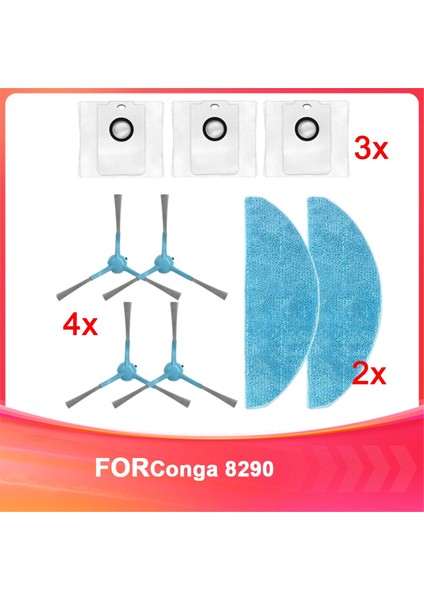 Conga 8290 Robot Süpürge Aksesuarları Yan Fırça ve Paspas Yedek Malzemeleri (Yurt Dışından)