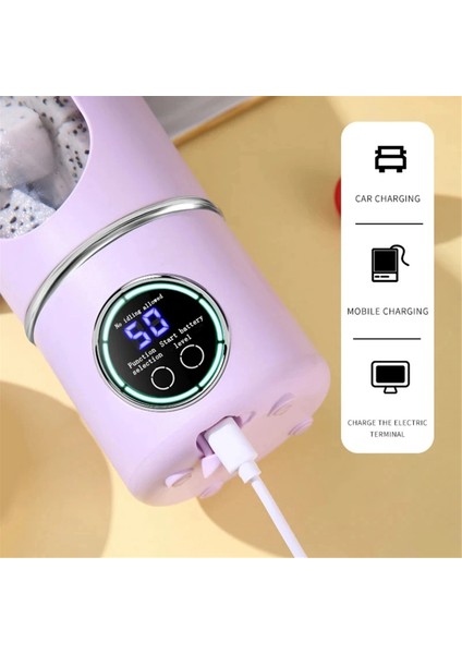 Taşınabilir Meyve Suyu Makinesi Blender Shake Smoothies 700ML 12 Bıçaklı Hızlı Karıştırma 2'si 1 Arada Blender Kişisel Meyve Suyu Sıkacağı 7.4VD (Yurt Dışından)