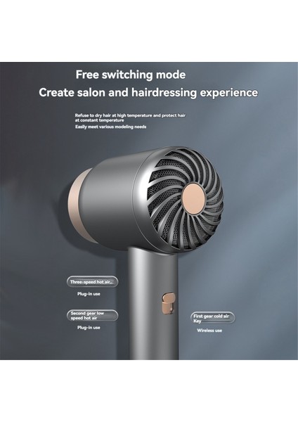 Kablosuz Saç Kurutma Makinesi Tak ve Şarj 2'si Bir Arada 1 USB Şarjlı Soğuk Sıcak Rüzgarlı Kablosuz Saç Kurutma Makinesi B Ab Fişi (Yurt Dışından) modelleri