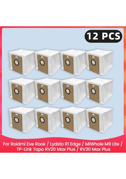 Roidmi Eve Rook / Lydsto R1 Edge / Miwhole M9 Lite / Tp-Link Tapo RV20 Max Plus / RV30 Max Plus Için Toz Torbaları (Yurt Dışından)