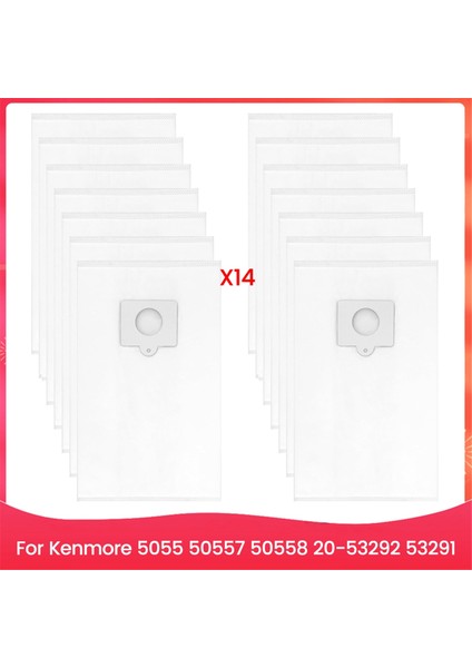 Kenmore 5055,50557,50558,20-53292,53291 Hazneli Elektrikli Süpürge Için 14 Adet Yedek Tip Q/c 53292 Bez Elektrikli Süpürge Torbası (Yurt Dışından)