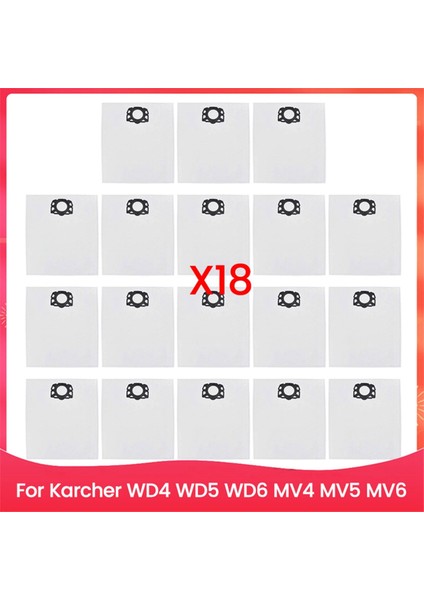 18 Adet Elektrikli Süpürge Toz Torbası Aksesuarı Karcher Wd4 Wd5 Wd6 Mv4 Mv5 Mv6 Elektrikli Süpürge Aksesuarları Yedek Parçaları (Yurt Dışından)