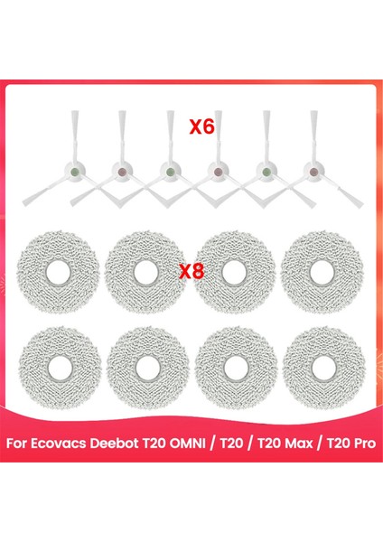 Ecovacs Deebot T20 Omnı / T20/T20 MAX/T20 Pro Elektrikli Süpürge Parçaları Değişimi Yıkanabilir Yan Fırça Paspas Bezi Için 14 Adet (Yurt Dışından)