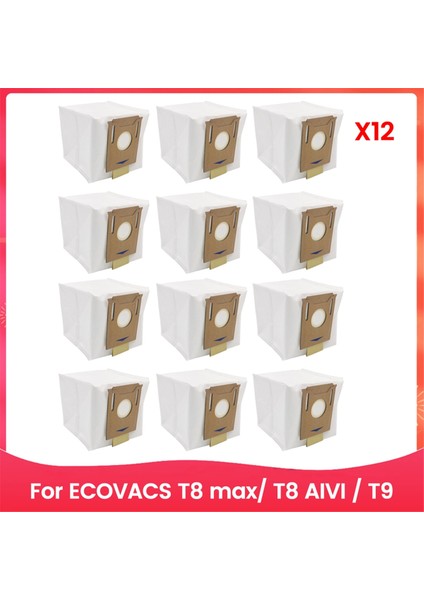 Ecovacs Deebot T8 Max T8 Aıvı T9 Robot Süpürge Yedek Aksesuarları Için 12 Adet Dokumasız Toz Torbası (Yurt Dışından)
