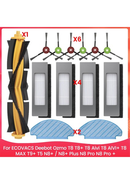 Ecovacs Deebot Ozmo T8 T8+ T8 Aivi T8 Aıvı+ T8 Max T9+ T5 N8+ / N8+ Plus N8 Pro N8 Pro + Yedek Parça Kitleri Için (Yurt Dışından)