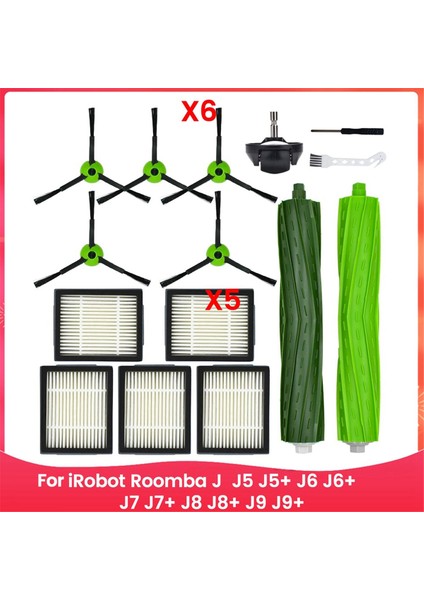 Irobot Roomba J Serisi J5 J5+ J6 J6+ J7 J7+ J8 J8+ J9 J9+ Robotik Süpürge Filtre Fırçaları Aksesuarları (Yurt Dışından)