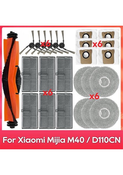 Xiaomi Mijia Omni M40 / D110CN Yedek Parçaları Ana Yan Fırça Hepa Filtre Paspas Bezi Toz Torbaları Aksesuarları (Yurt Dışından)