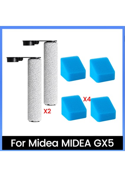 Midea Gx5 Zemin Temizleyici Aksesuarları Ana Silindir Fırça Filtre Süngeri Için 6 Adet Yedek Parça (Yurt Dışından)