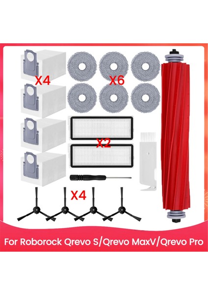 Roborock Qrevo S/qrevo Maxv/qrevo Pro Ana Yan Fırça Hepa Filtre Paspas Bezi Yedek Parçalar Aksesuarlar (Yurt Dışından)