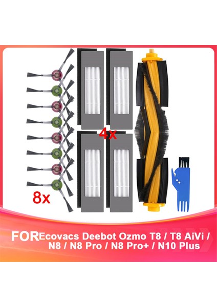 Ecovacs Deebot Ozmo T8/t8 Aivi/n8/n8 Pro Plus Robot Süpürge Ana Fırça Yan Fırça Filtresi Için Yedek Parçalar (Yurt Dışından)