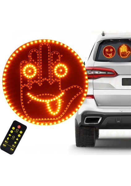 Road Mate El, 4 Emoji ve 4 Jest Parmak Titreşimli Araba El Lambası Uzaktan Kumandalı, Araba Için Komik Yol Öfkesi LED Işareti (Yurt Dışından) fiyatları