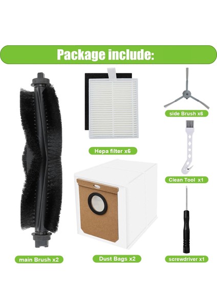 Eufy L60/ L60 Ses/ L50/ L50 Ses Robot Süpürge Ana Yan Fırça Hepa Filtre Paspas Bezi Toz Torbası Parçaları (Yurt Dışından) modelleri