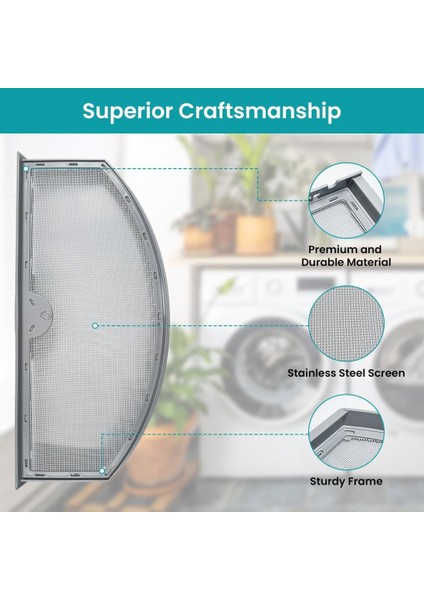 2 Paket WE03X23881 Paslanmaz Çelik Kurutma Makinesi Lint Filtresi Ge/hotpoint GTD42EASJ2WW Kurutma Makinesi Lint Filtre Tuzağı Için Yedek (Yurt Dışından) modelleri