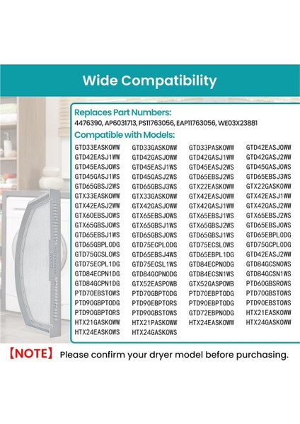 2 Paket WE03X23881 Paslanmaz Çelik Kurutma Makinesi Lint Filtresi Ge/hotpoint GTD42EASJ2WW Kurutma Makinesi Lint Filtre Tuzağı Için Yedek (Yurt Dışından) indirimleri