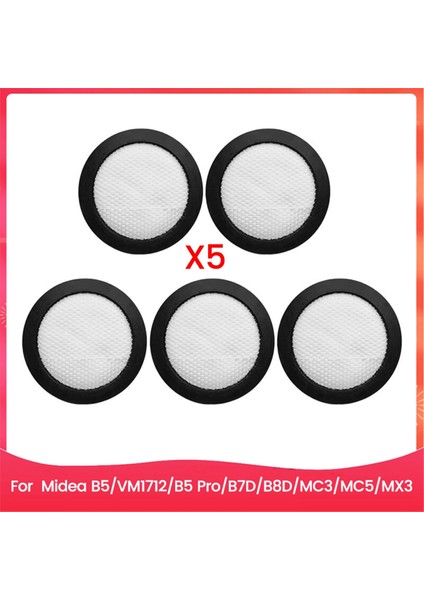 5 Adet Vakum Filtresi Aksesuarları Midea B5 VM1712 B5 Pro B7D B8D Mc3 Mc5 Mx3 Mite Sökücü Aksesuarlarının Değiştirilmesine Uygundur (Yurt Dışından)