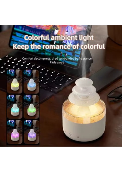 Cloud Rain Hava Nemlendirici Esansiyel Yağ Aromaterapi Difüzörü Sessiz Sis Hava Nemlendirici 7 Renkli Işık Ab Fişi A (Yurt Dışından) modelleri
