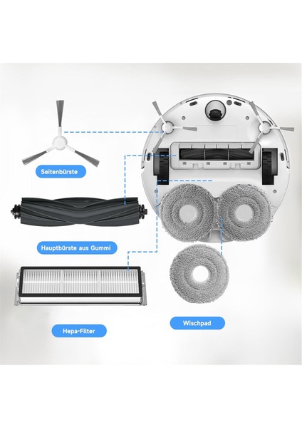 Dreame L10S / L10 Ultra / L10 Prime / Xiaomi X20+ Robot Süpürge Parçaları Ana Yan Fırça Hepa Filtreler Paspas Bezi (Yurt Dışından) fırsatları