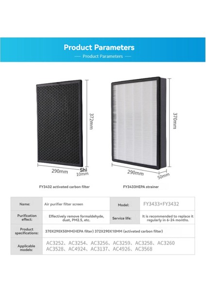 FY3433 FY3432 Hepa Filtre Philips 3000I Serisi AC3252 AC3256 Hava Temizleyici Hepa ve Aktif Karbon Filtresi Için Yedek (Yurt Dışından) indirimleri