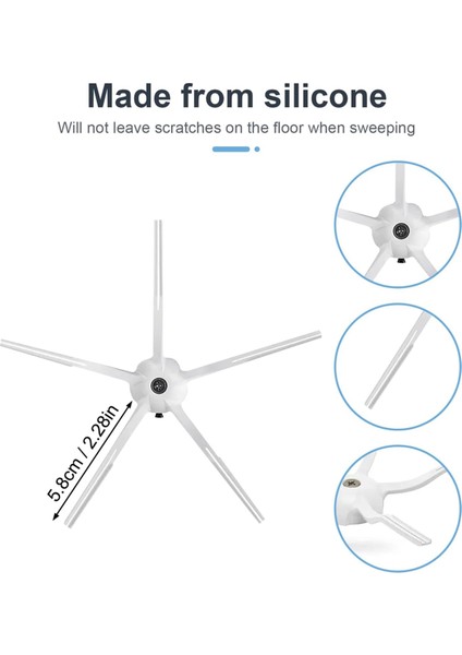 Roborock S50/S51/S55/S5/E20/E25/C10/T6/T60/T65/S6 S7 S8 Elektrikli Süpürge Parçaları Için Yedek Yan Fırçalar (Yurt Dışından) fırsatları