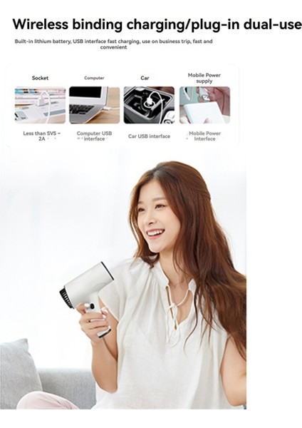 Kablosuz Şarjlı Saç Kurutma Makinesi Ev Tipi Yüksek Hızlı Negatif Iyon Saç Kurutma Makinesi Soğuk Sıcak Rüzgarlı Kablosuz Saç Kurutma Makinesi Ab Fişi A (Yurt Dışından)