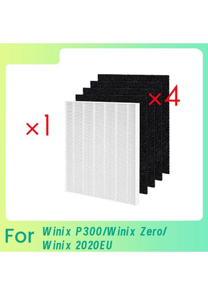 Winix P300/WINIX Zero/winix 2020EU Hava Temizleyici Için 1 Hepa Filtre ve 4 Aktif Karbon Ön Filtre (Yurt Dışından)