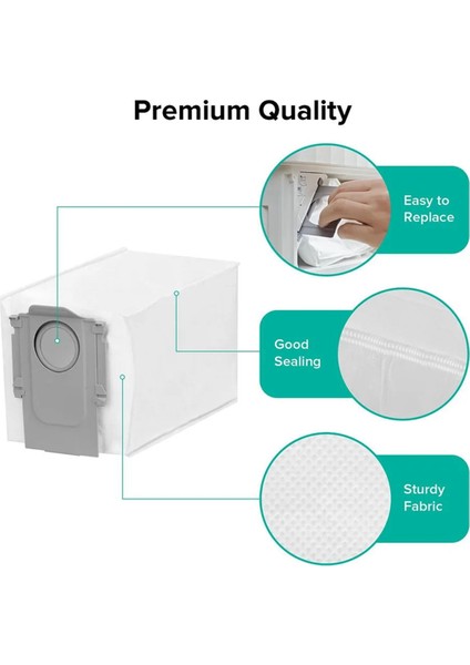 Roborock S8 Maxv Ultra/q Revo/q Revo Maxv/q Revo S/q Revo Pro/s8 Max Ultra/q Revo Master Vakum Parçaları Için 16 Adet Toz Torbası (Yurt Dışından)