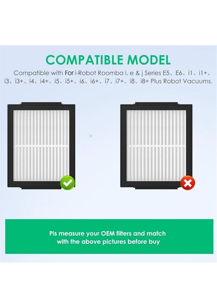 12 Pcs Hepa Filtre Irobot Roomba Eı ve J Serisi E5 E6 I1 I1+ I3 I3+ I4 I4+ I5 I5+ I6 I6+ I7 I7+ I8 I8+ Vakum Parçaları (Yurt Dışından) modelleri