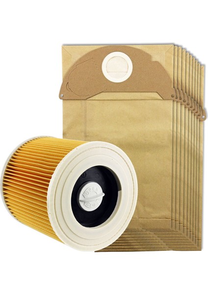 Karcher Wet&dry Wd2 Elektrikli Süpürge Filtresi ve 10X Toz Torbası Için (Yurt Dışından)