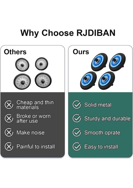 DC97-16782A Kurutma Makinesi Tekerlekleri Takımı Samsung DV45H7000EW/A2 DV42H5200EP/A3 DV48H7400EW/A2 DC97-16782C DC97-16782D'YI Değiştirin (Yurt Dışından) modelleri