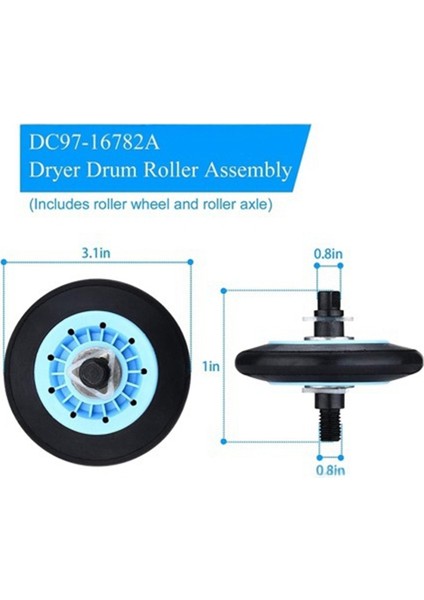 DC97-16782A Kurutma Makinesi Tekerlekleri Takımı Samsung DV45H7000EW/A2 DV42H5200EP/A3 DV48H7400EW/A2 DC97-16782C DC97-16782D'YI Değiştirin (Yurt Dışından) indirimleri