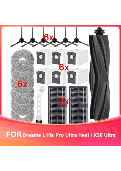 Dreame L10S Pro Ultra Heat / X30 Ultra Robot Süpürge Aksesuarları, Ana Fırça, Toz Torbaları, Mendiller, Filtreler (Yurt Dışından)