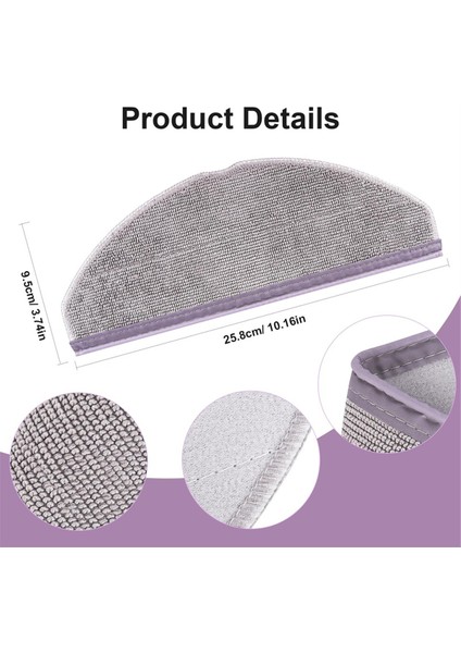 Eufy L60/L60 HYBRID/L60 SES/L50 Serisi Robot Süpürgeler Için Uyumlu Mikrofiber Pedler Yedek Paspas Pedi (Yurt Dışından)
