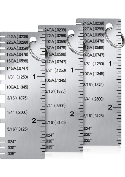 Metal Sac Kalınlığı Ölçer, 3 Paket Paslanmaz Çelik Tel Ölçer Boyut Muayene Aracı Kaynak Aleti Aksesuarları (Yurt Dışından) modelleri