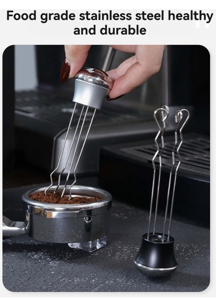 Paslanmaz Çelik Kahve Tozu Iğnesi Kahve Karıştırıcı Kahve El Çırpıcı Wdt Espresso Dağıtım Aracı Kafe Mutfak B (Yurt Dışından)