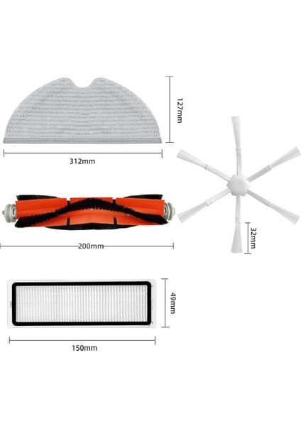 Xiaomi Mi Robot Vakum Mop 2 STYTJ03ZHM Yedek Parça Aksesuarları Ana Yan Fırça Hepa Filtre Mop Bezi Için Yedek (Yurt Dışından) fiyatları