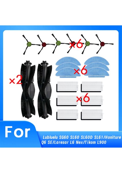 Lubluelu SG60 SL60 SL60D SL61/HONITURE Q6 Se/tikom L900 Süpürme Robotu Temizleyici Parçalarının Değiştirilmesi Için 20 Adet (Yurt Dışından)