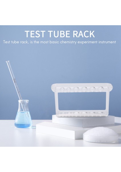 Plastik Şeffaf Test Tüpü Rafı 6 Delikli Stand Laboratuvar Test Tüpü Standı Raf Okul Malzemesi Laboratuvar Ekipmanları 16,7X8X3 cm (Yurt Dışından)