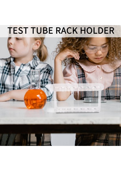 Plastik Şeffaf Test Tüpü Rafı 6 Delikli Stand Laboratuvar Test Tüpü Standı Raf Okul Malzemesi Laboratuvar Ekipmanları 16,7X8X3 cm (Yurt Dışından)