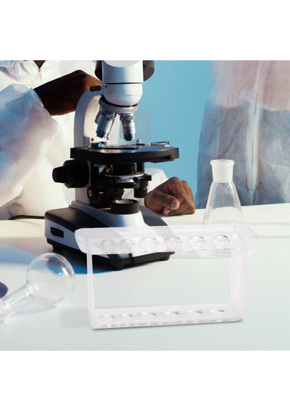 Plastik Şeffaf Test Tüpü Rafı 6 Delikli Stand Laboratuvar Test Tüpü Standı Raf Okul Malzemesi Laboratuvar Ekipmanları 16,7X8X3 cm (Yurt Dışından)