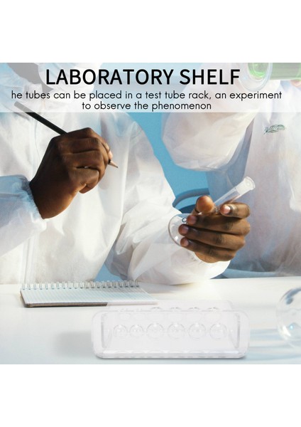 Plastik Şeffaf Test Tüpü Rafı 6 Delikli Stand Laboratuvar Test Tüpü Standı Raf Okul Malzemesi Laboratuvar Ekipmanları 16,7X8X3 cm (Yurt Dışından)