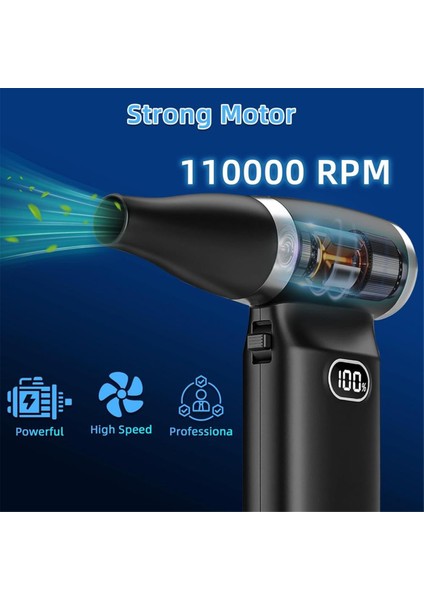 Basınçlı Hava Toz Alma Aparatı, 110000RPM Elektrikli Hava Toz Alma Aparatı, Ofis Için Klavye Temizleyici, Şarj Edilebilir Konserve Hava Toz Alma Aparatı C (Yurt Dışından) fiyatları