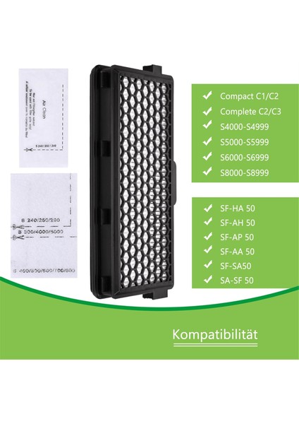 Miele Elektrikli Süpürge Compact C1 & C2, Complete C2 & C3, S8340, Hepa Filtreler Için Yedek Filtre Setleri (Yurt Dışından) modelleri