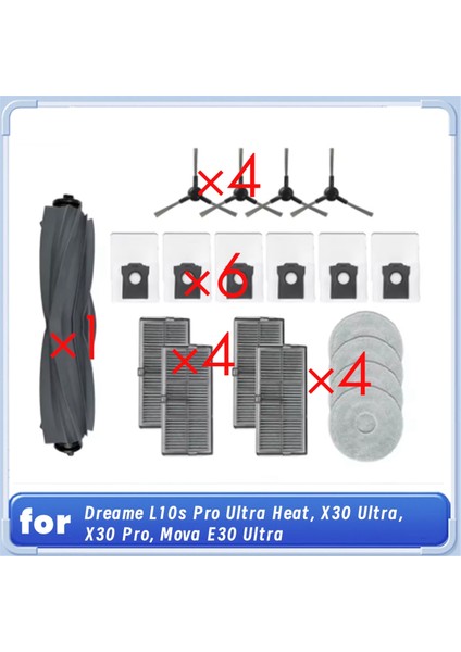 Dreame L10S Pro Ultra HEAT/X30 ULTRA/X30 Pro/mova E30 Ultra Robot Süpürge Süpürge Aksesuarları Için 19 Adet (Yurt Dışından)