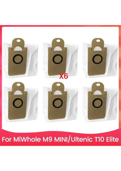 6 Adet Elektrikli Süpürge Toz Torbası Aksesuarları Seti Miwhole M9 Mını Için Ultenic T10 Elite Elektrikli Süpürge Yedek Parçaları (Yurt Dışından)